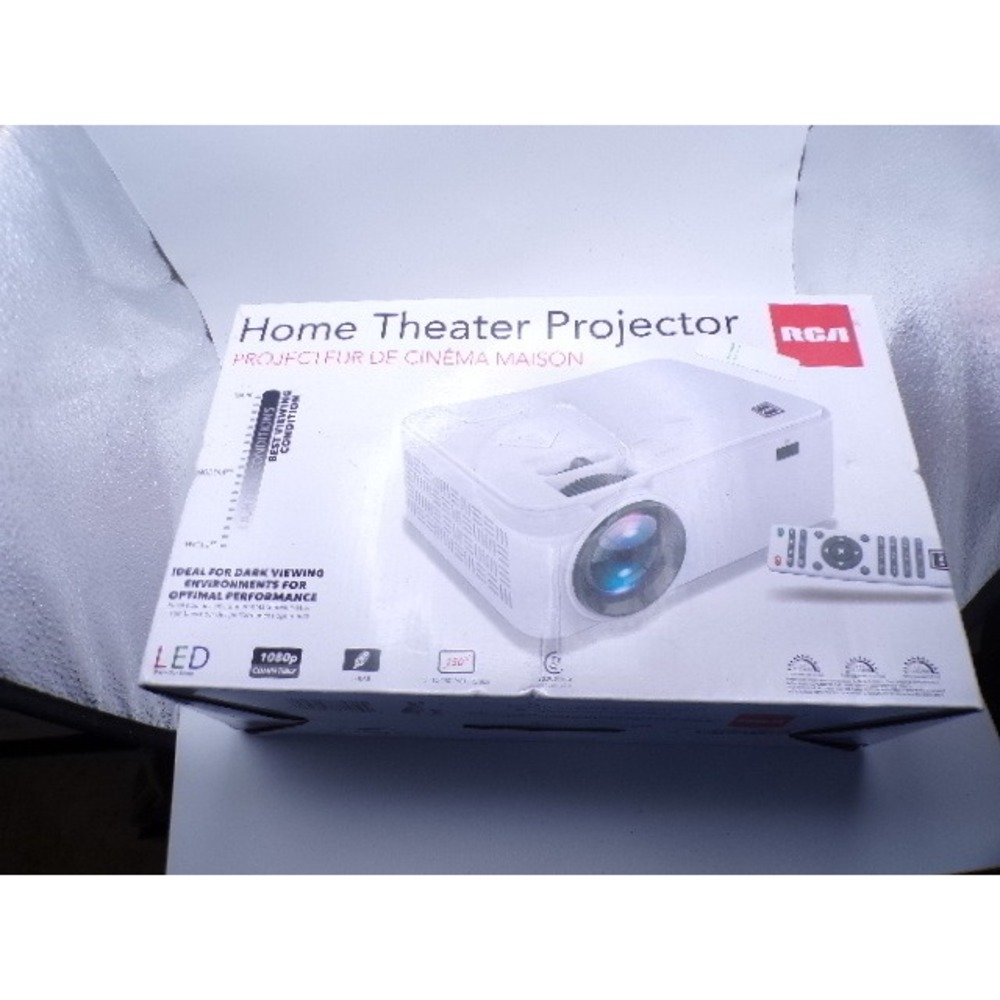 RCA Home Theater Projector LED 1080p Compatible White Remote Control